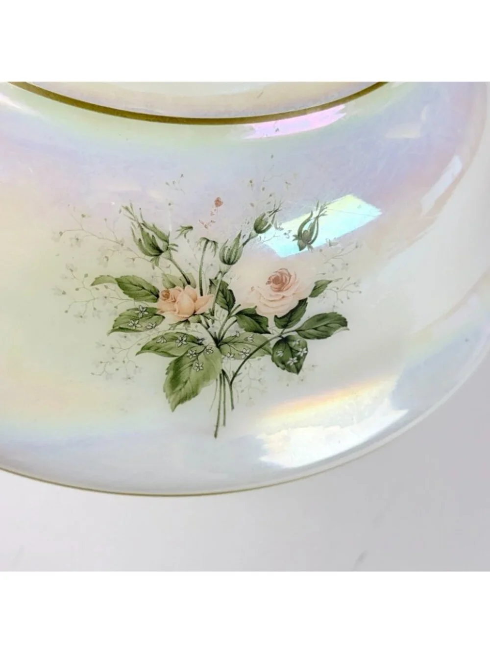 Vintage Floral Hurricane Lamp Globe Shade Gone With The Wind Replacement Glass